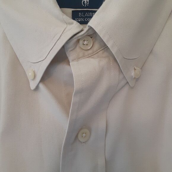 Ralph Lauren Adult Mens L Beige Blaire Long Sleeve Button Up Shirt 100% Cotton - Picture 3 of 11